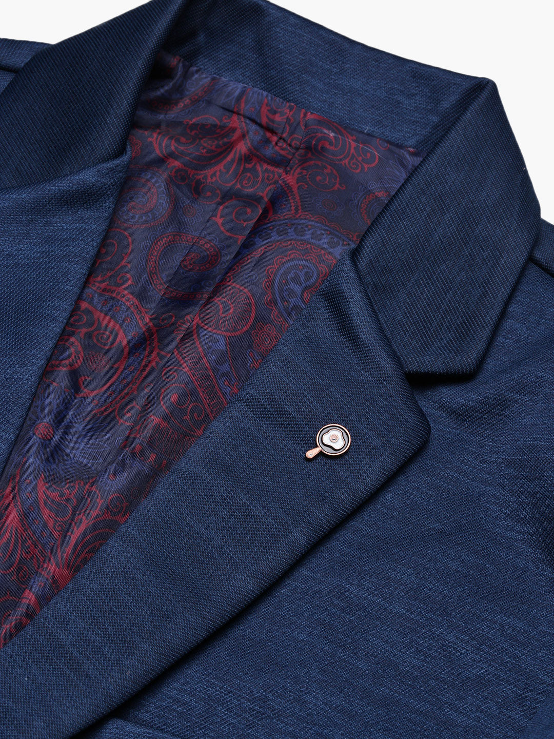 Men's Teal Slim-Fit Single-Breasted Cotton Blazer