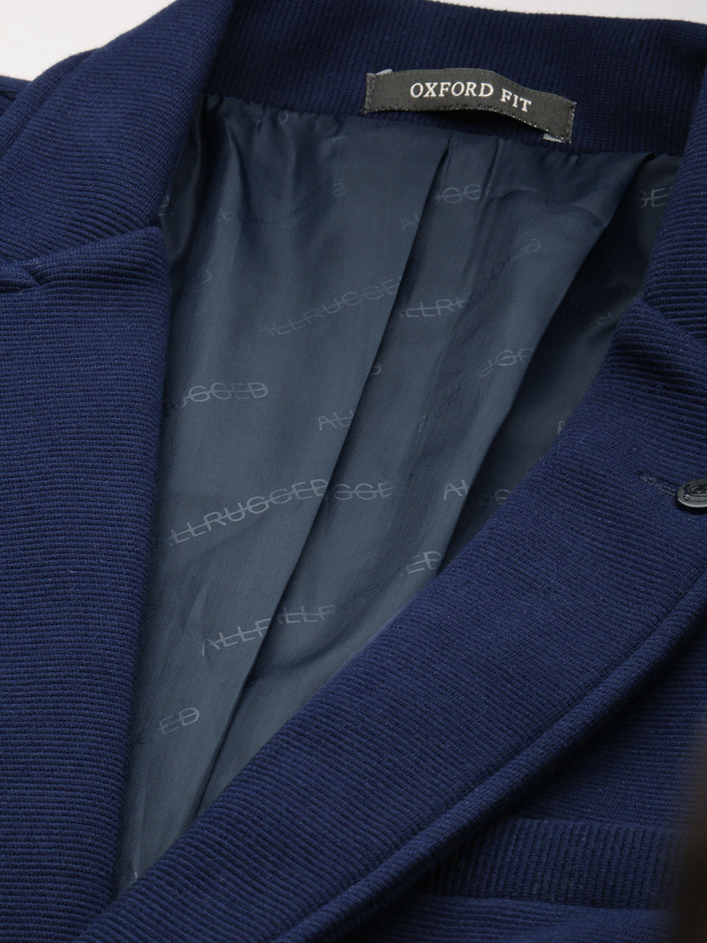 Men's Navy Blue Solid Single Breasted Blazer