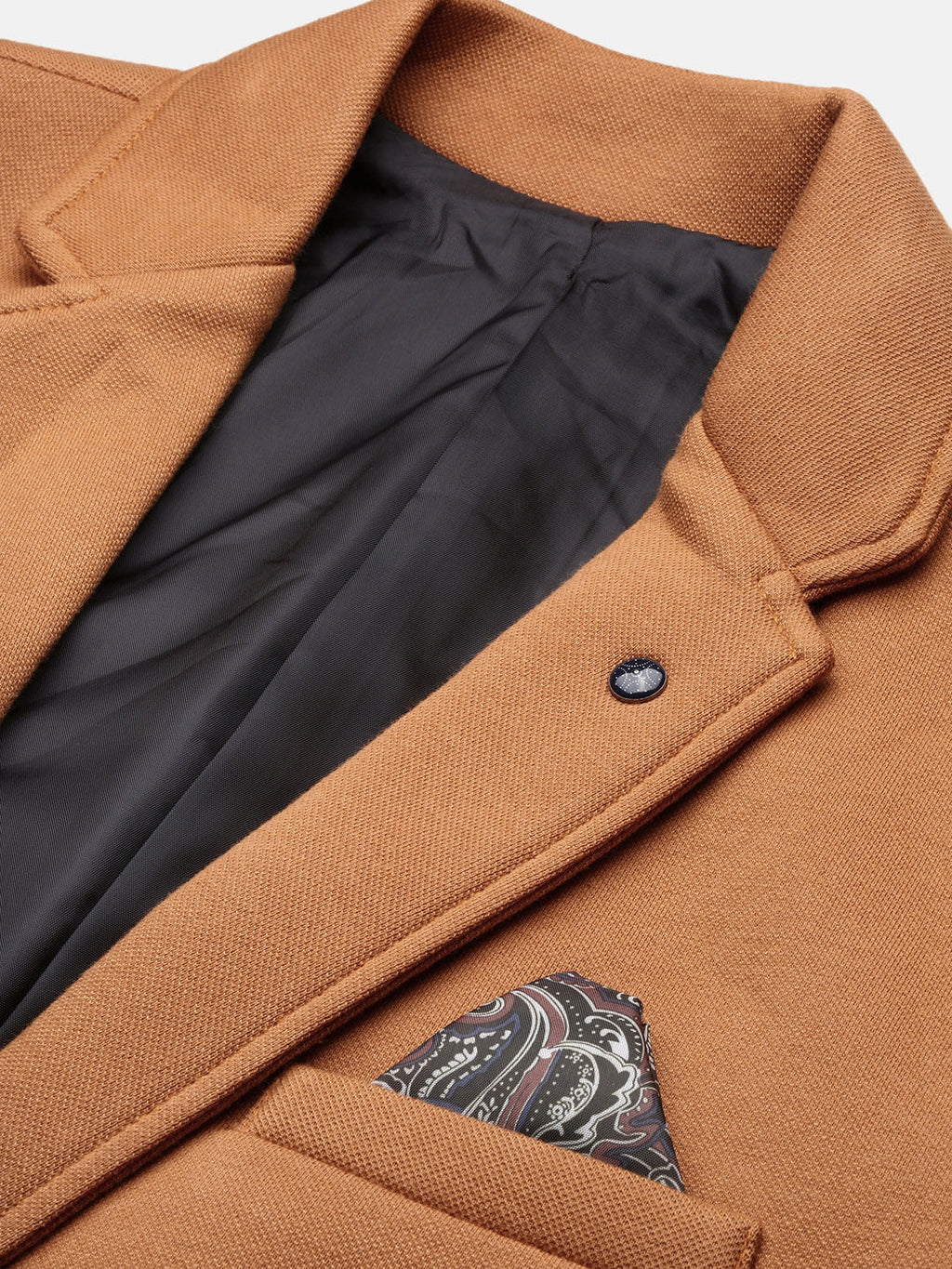 Men's Camel Brown Slim Fit Single Breasted Blazer