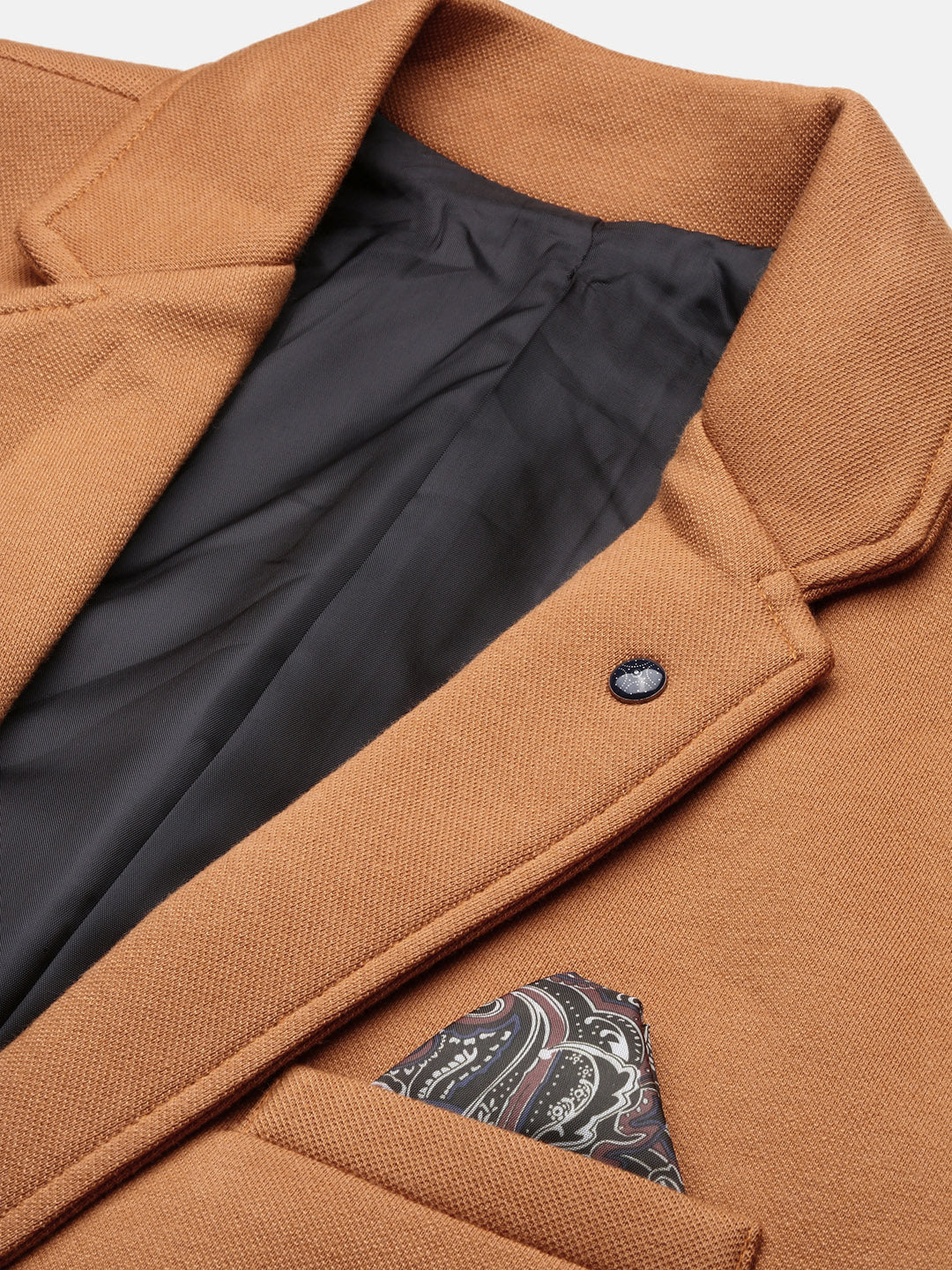 Men's Camel Brown Slim Fit Single Breasted Blazer