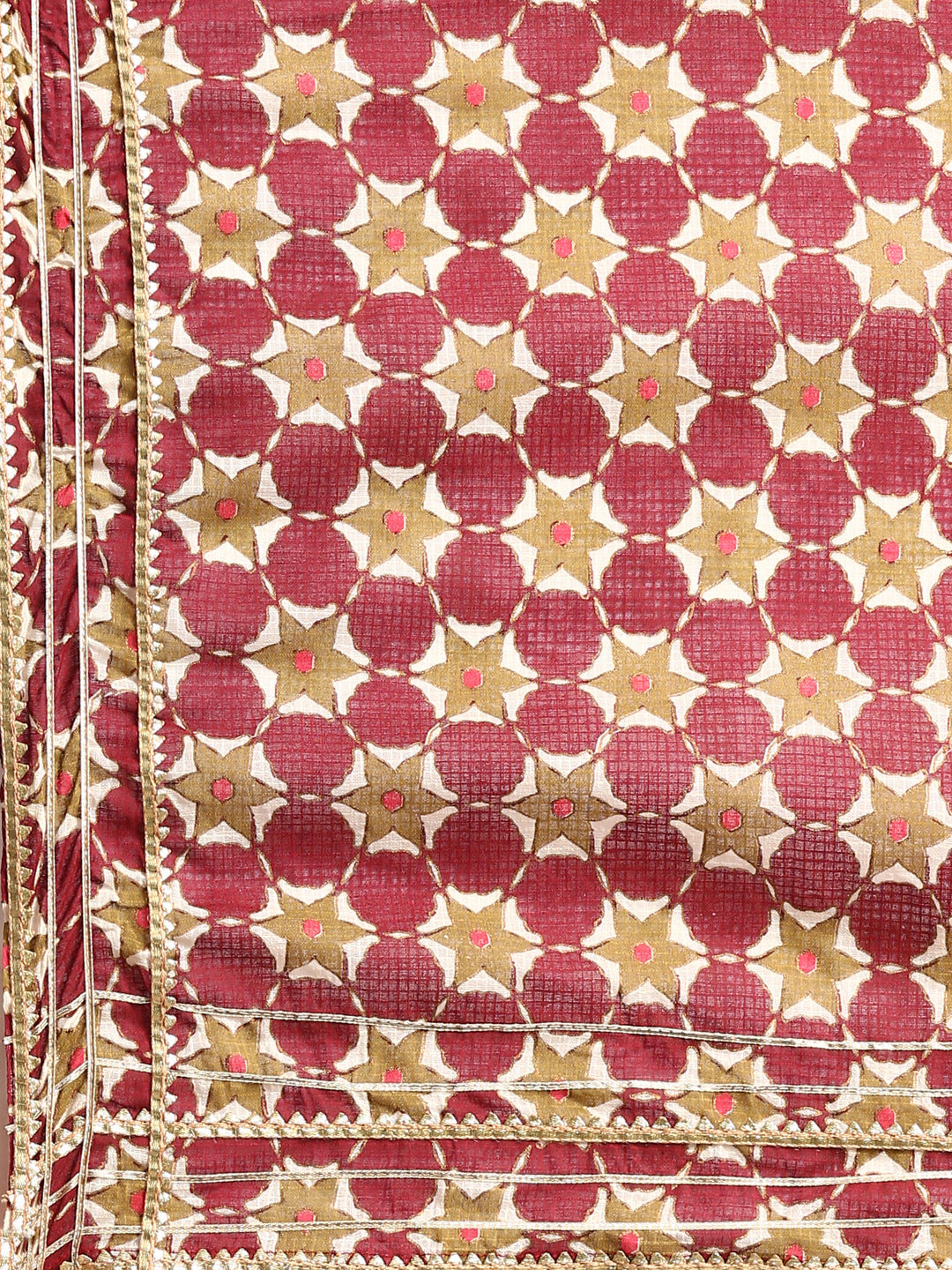 Women's Olive Ethnic Motifs Printed Embellished Anarkali Kurta