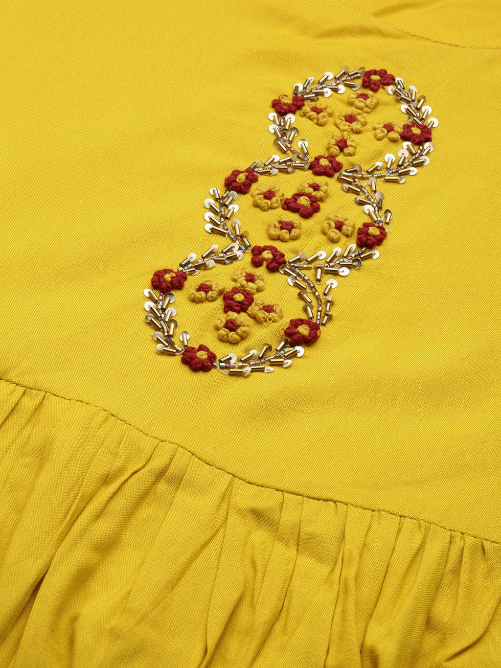 Women's Green Round Neck Sleeveless Ankle Length Empire Anarkali Kurta