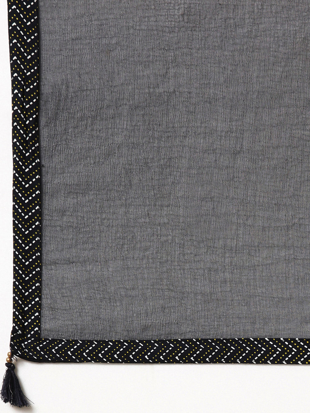 Women's Navy Blue Chevron Printed Sequinned Anarkali Kurta With Dupatta