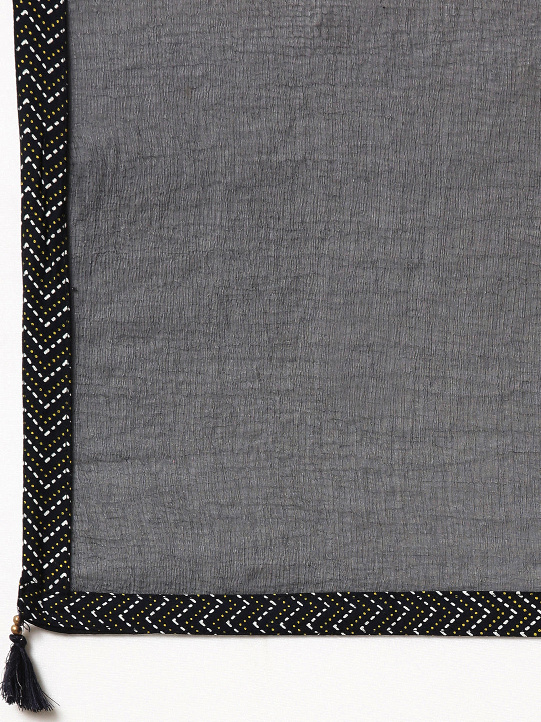 Women's Navy Blue Chevron Printed Sequinned Anarkali Kurta With Dupatta