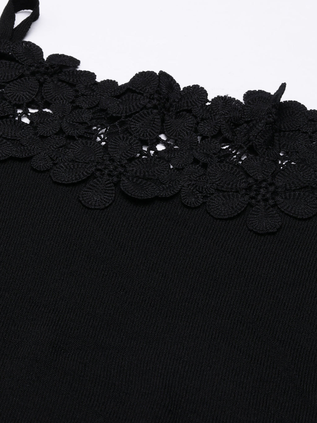 Women's Off-Shoulder Solid Black Top