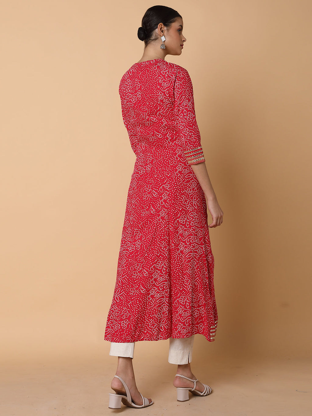 Women's Mustard Embroidered Beaded Anarkali Kurta With Longline Jacket