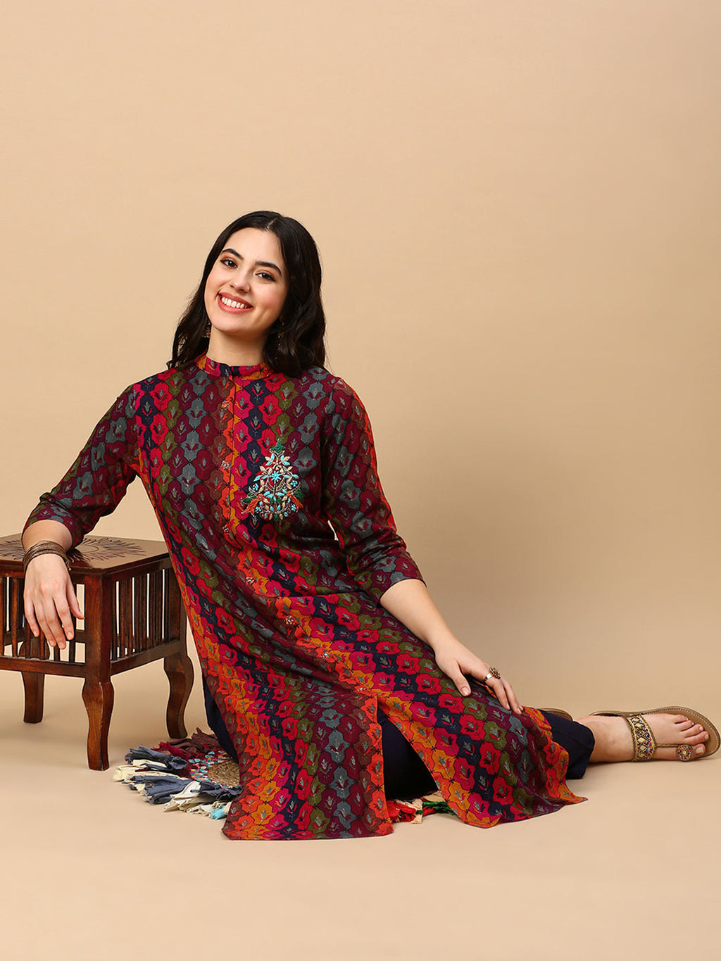 Women's Multi Graphic Straight Kurta