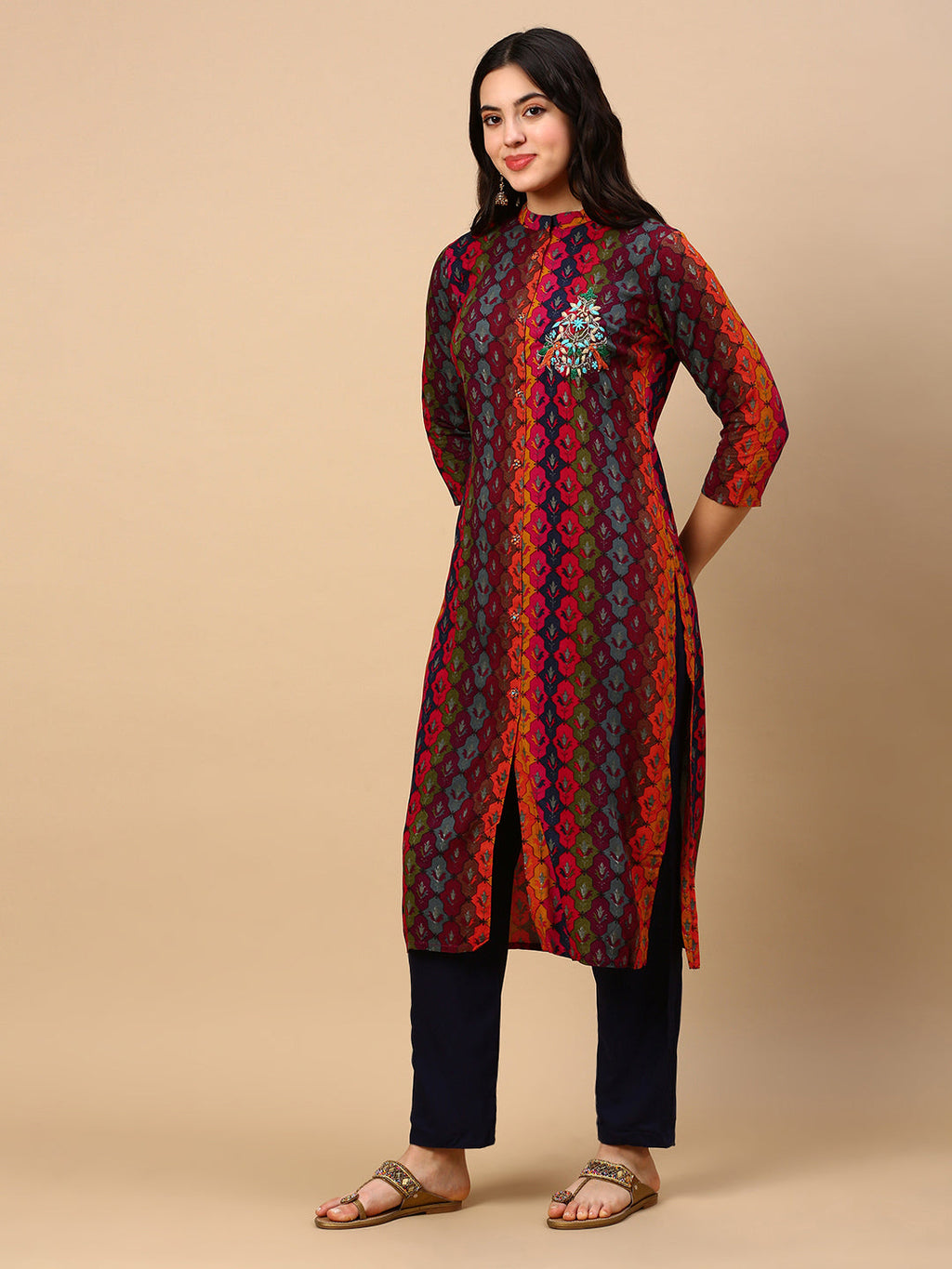 Women's Multi Graphic Straight Kurta