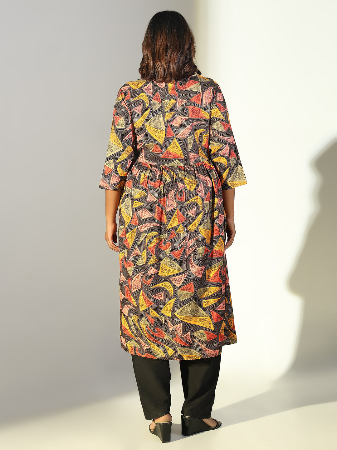 Women's Multi Abstract Anarkali Kurta