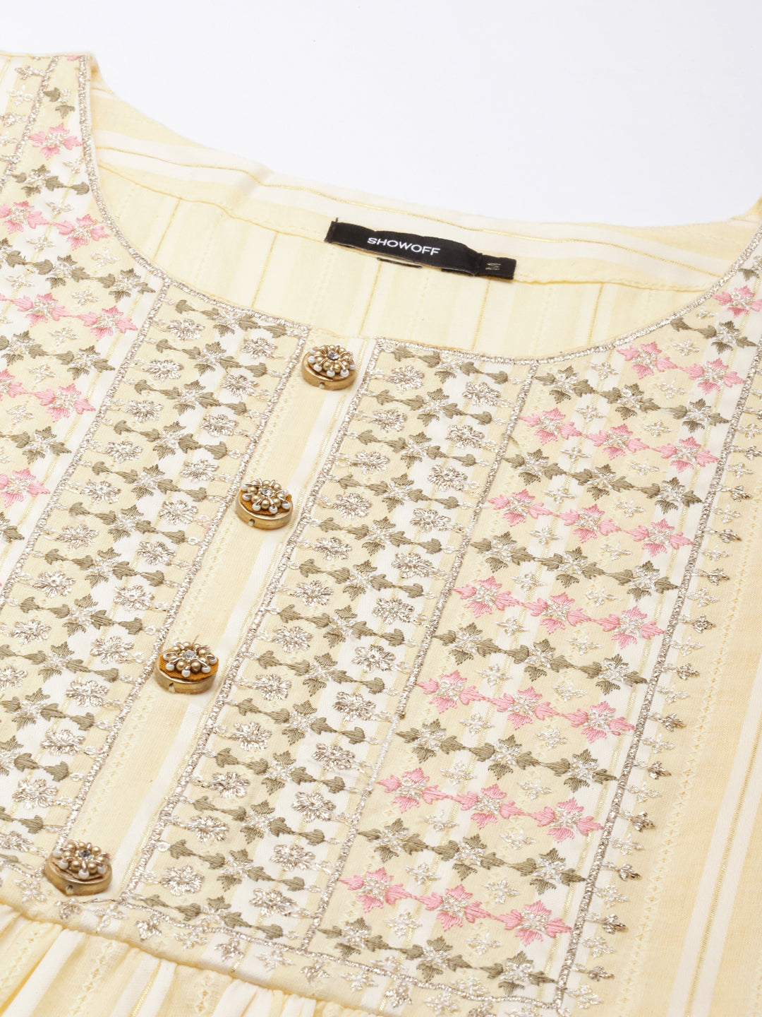 Women's Yellow Solid Straight Kurta