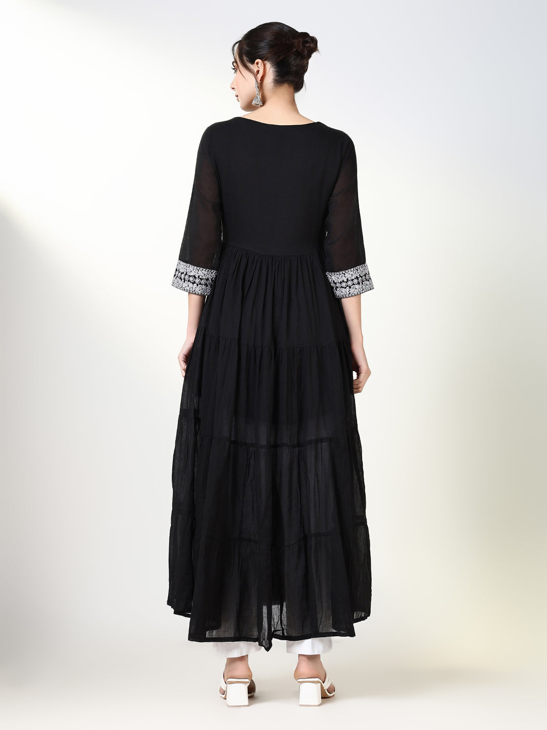 Women's Black Solid Anarkali Kurta