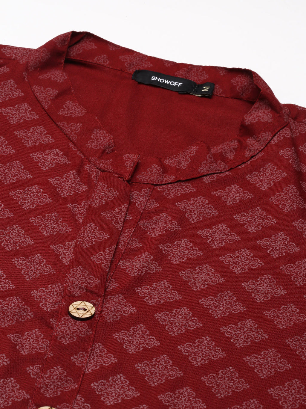 Women's Red Printed Straight Kurta