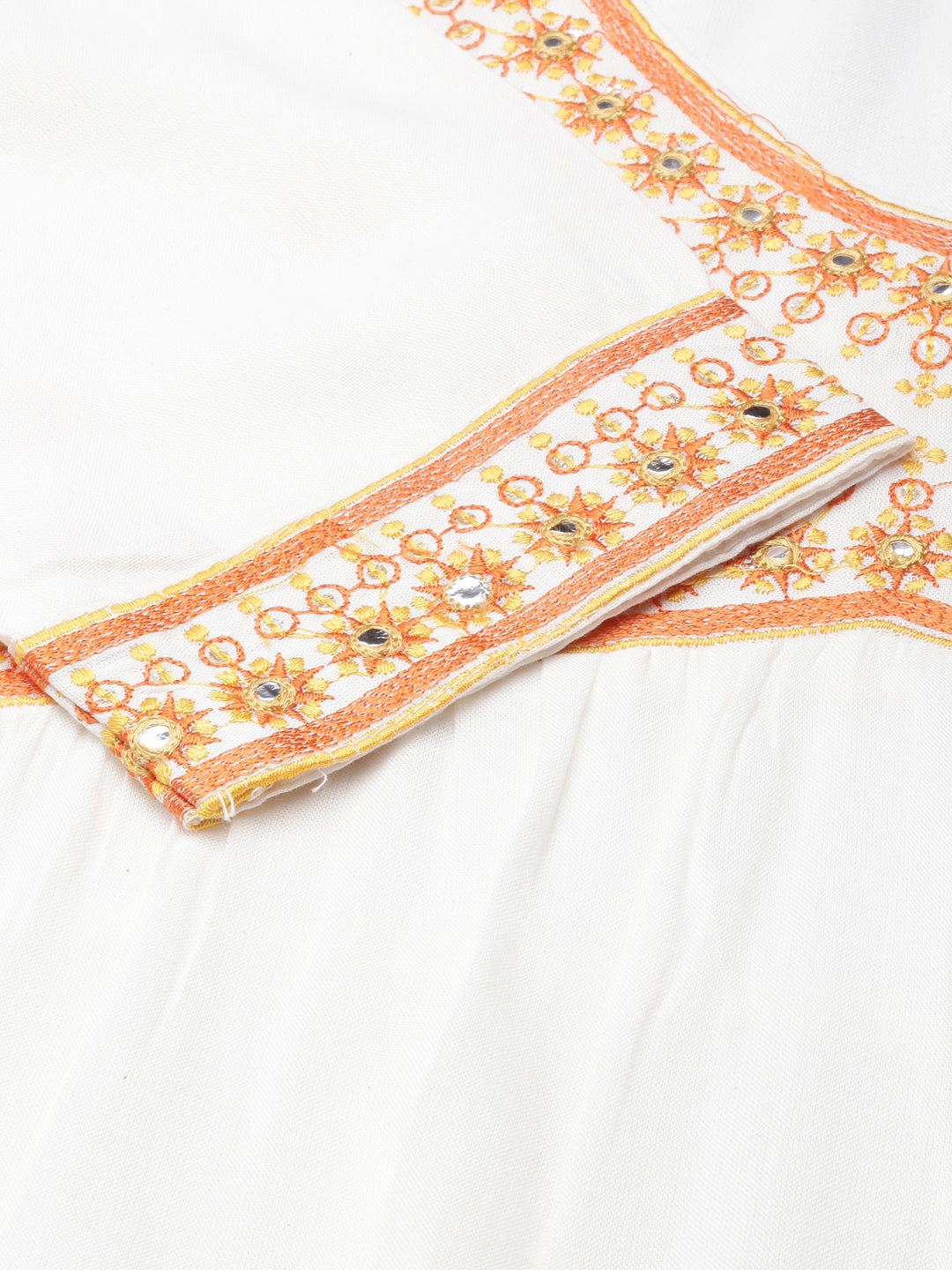 Women's Straight Off White Solid Kurta Sets with Dupatta