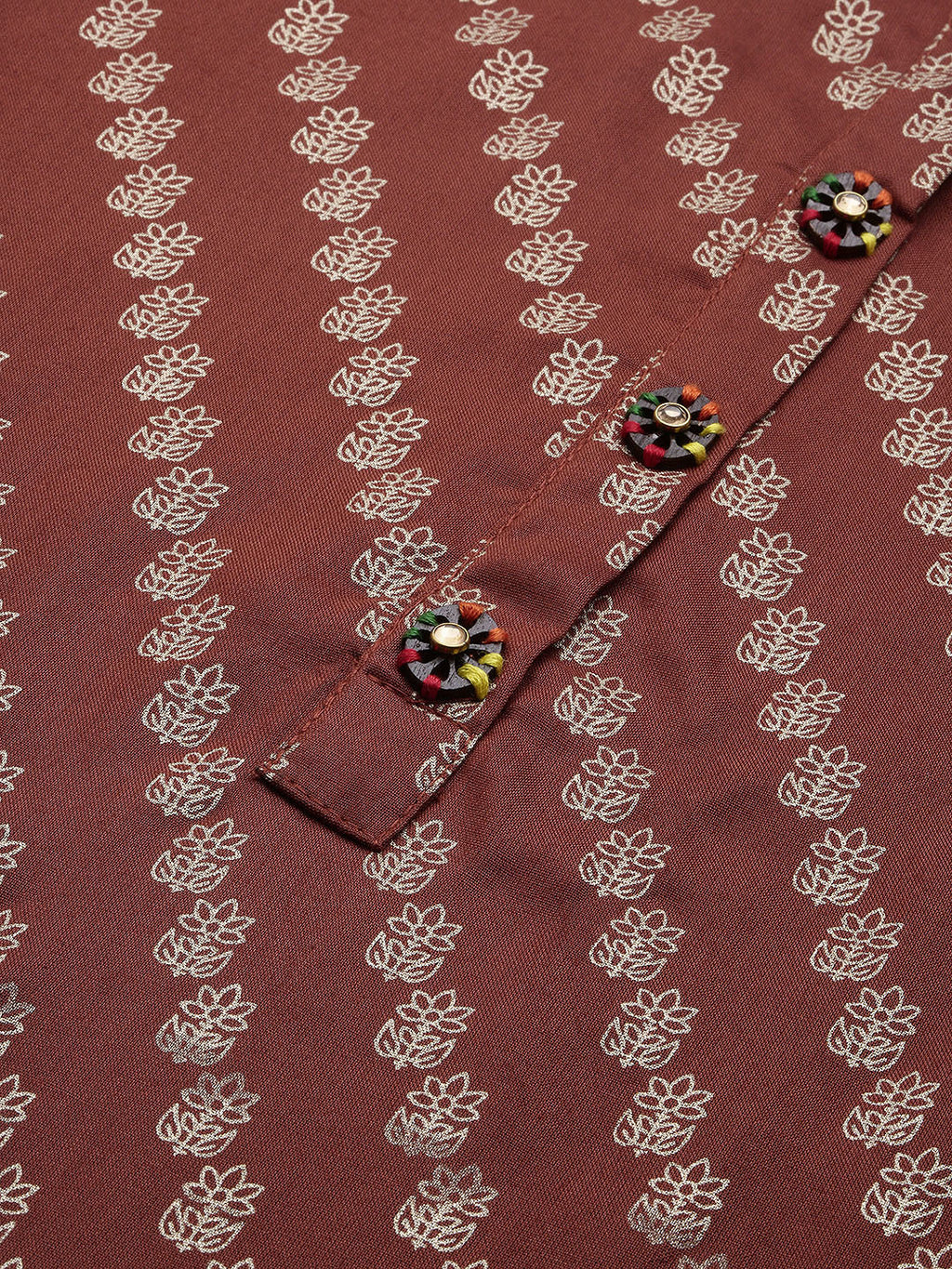 Women's Brown Striped Straight Kurta