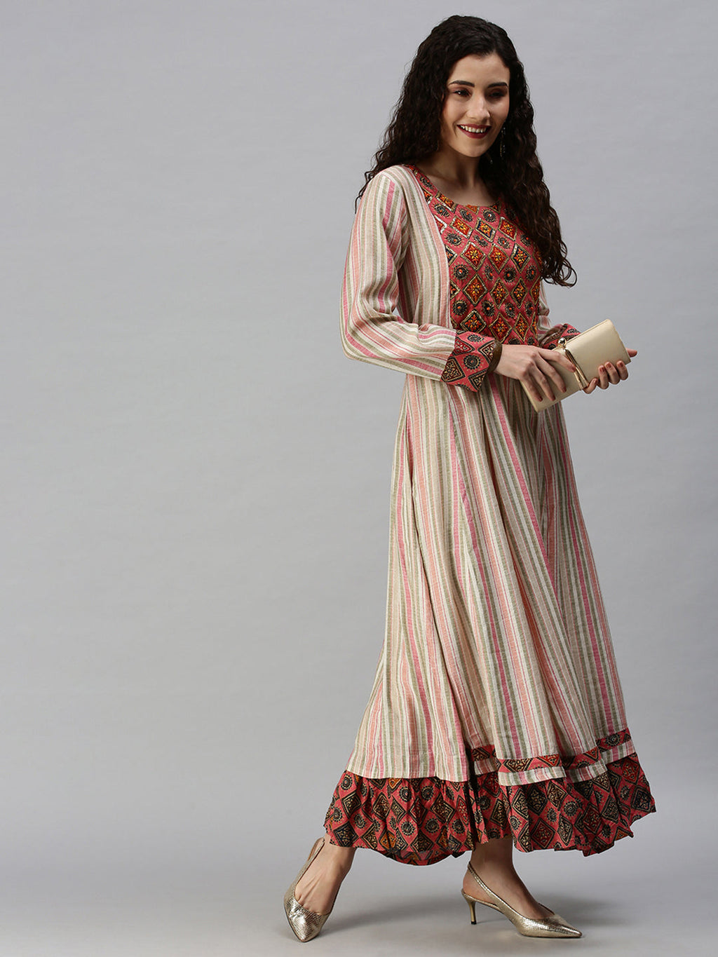 Women's Yoke Design Multi Anarkali Kurta