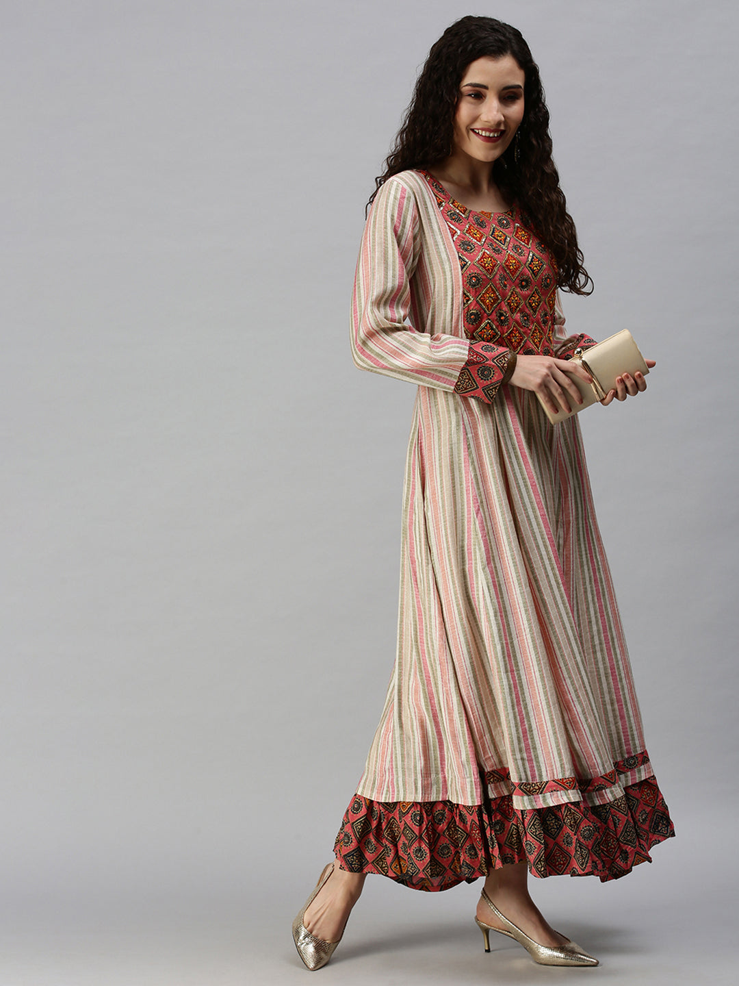 Women's Yoke Design Multi Anarkali Kurta