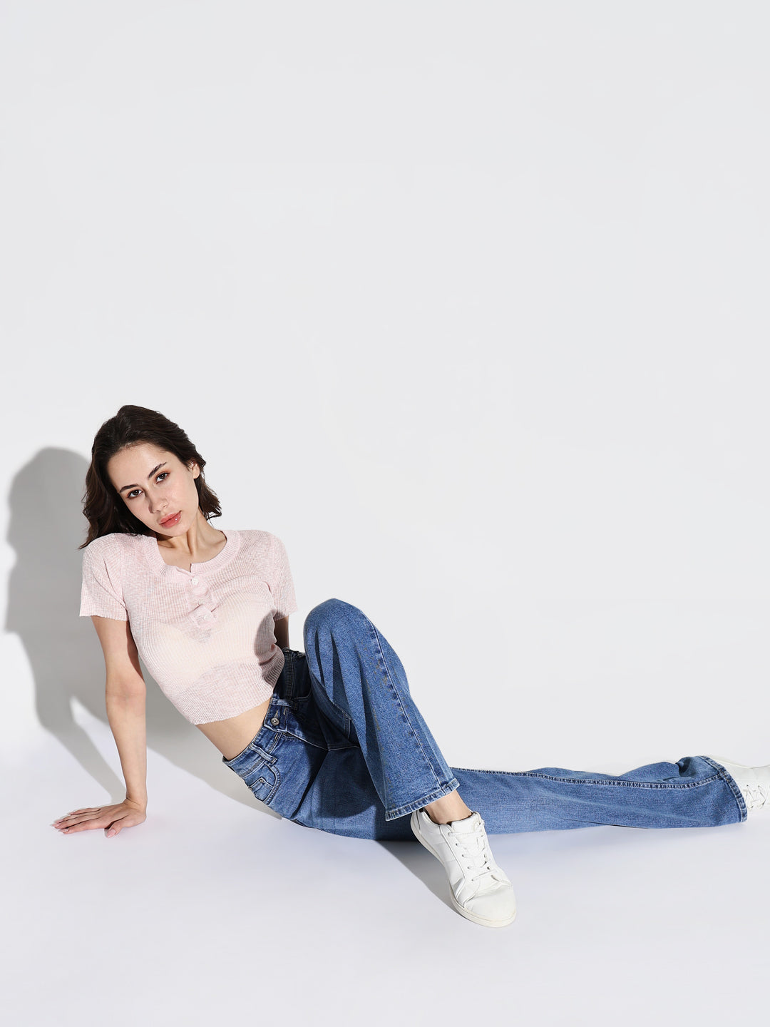 Women's Blue Comfort Wide Leg Light Fade Acid Wash Jeans