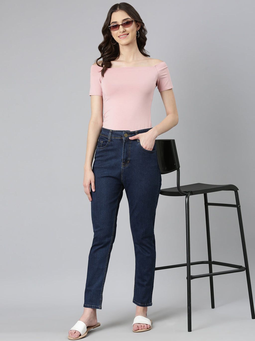 Women's Blue Regular Fit Denim Jeans