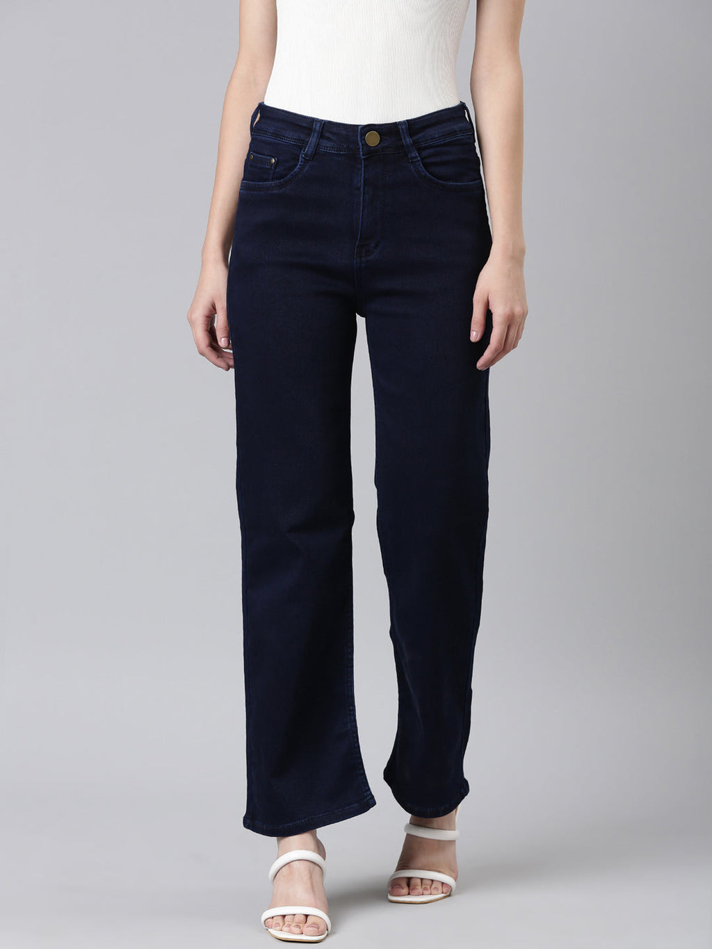 Women's Blue High-Rise Stretchable Jeans