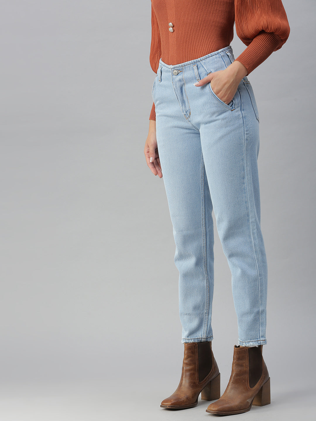 Women's Blue High-Rise Jeans