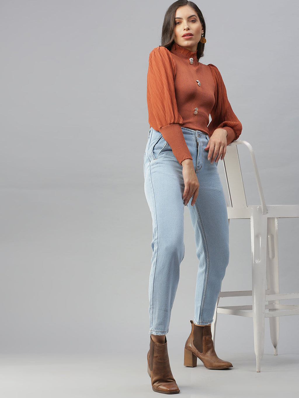 Women's Blue High-Rise Jeans