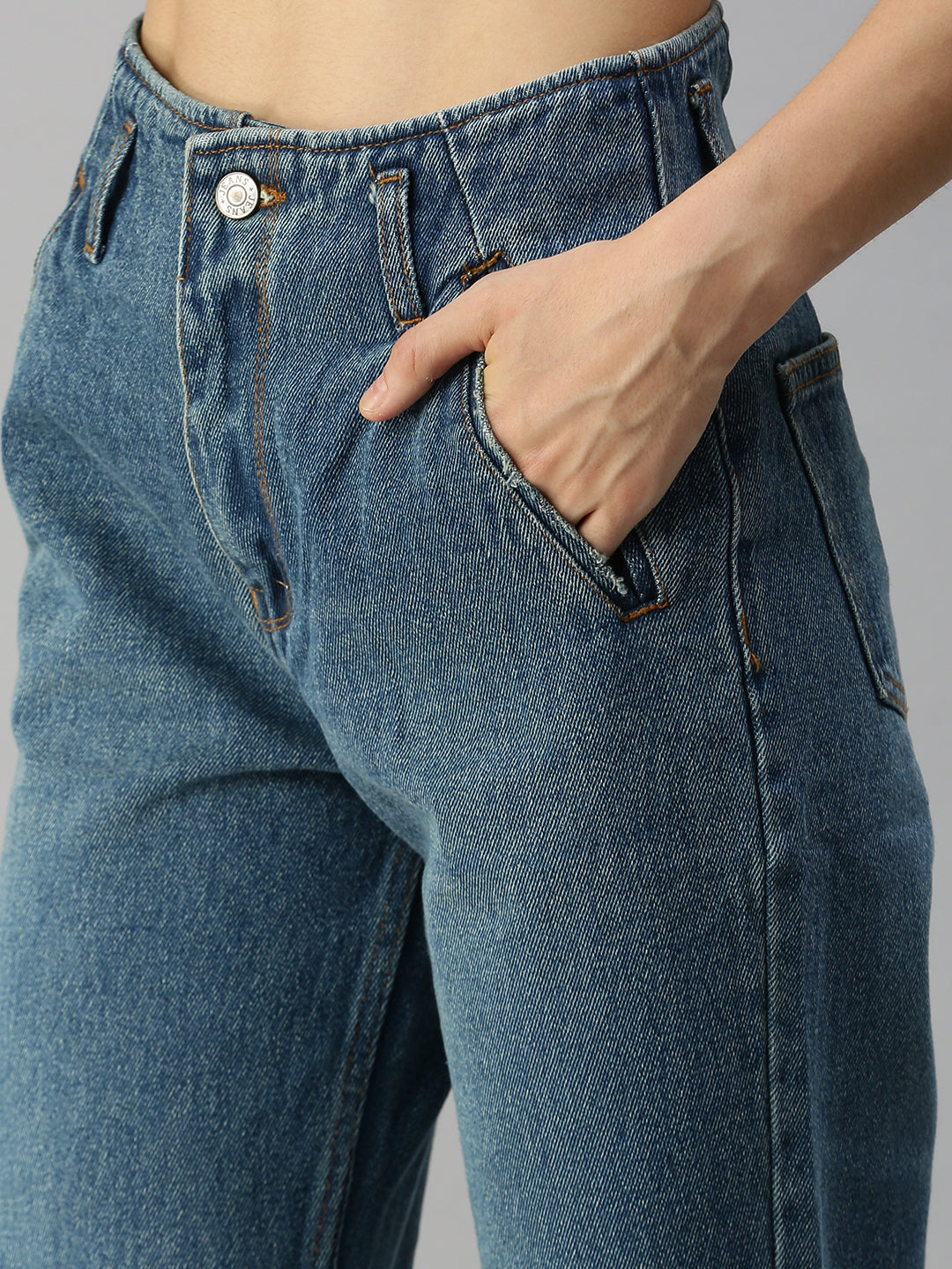 Women's Blue High-Rise Light Fade Jeans