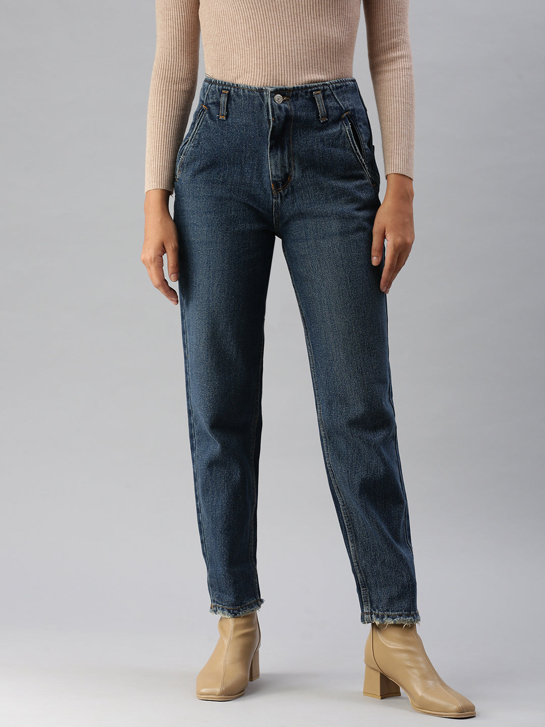 Women's Blue High-Rise Light Fade Jeans