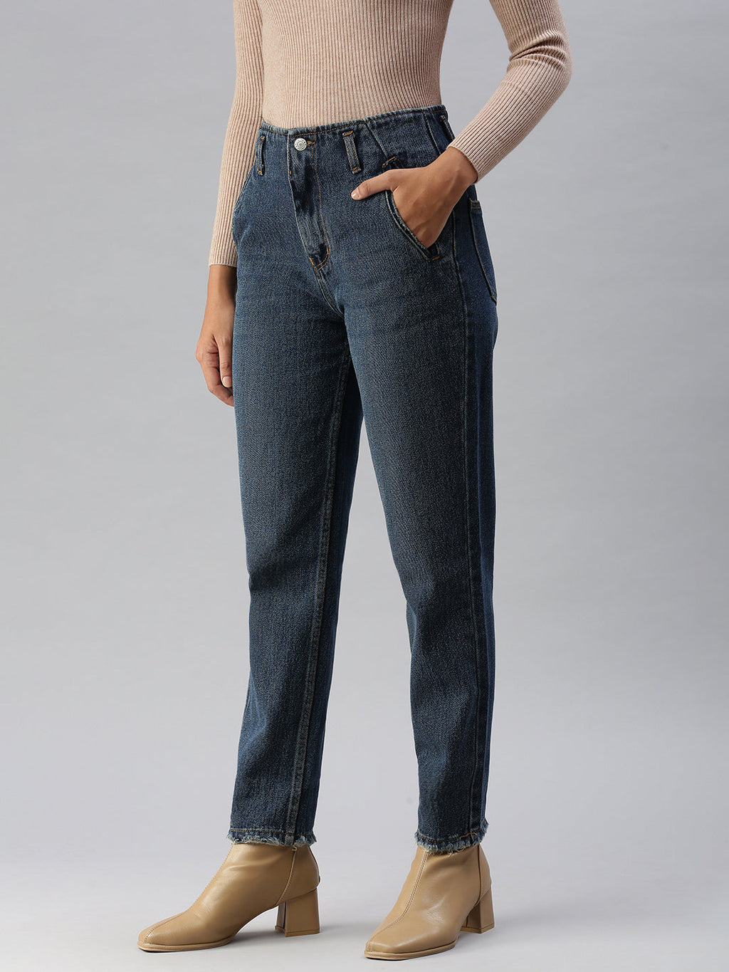 Women's Blue High-Rise Light Fade Jeans