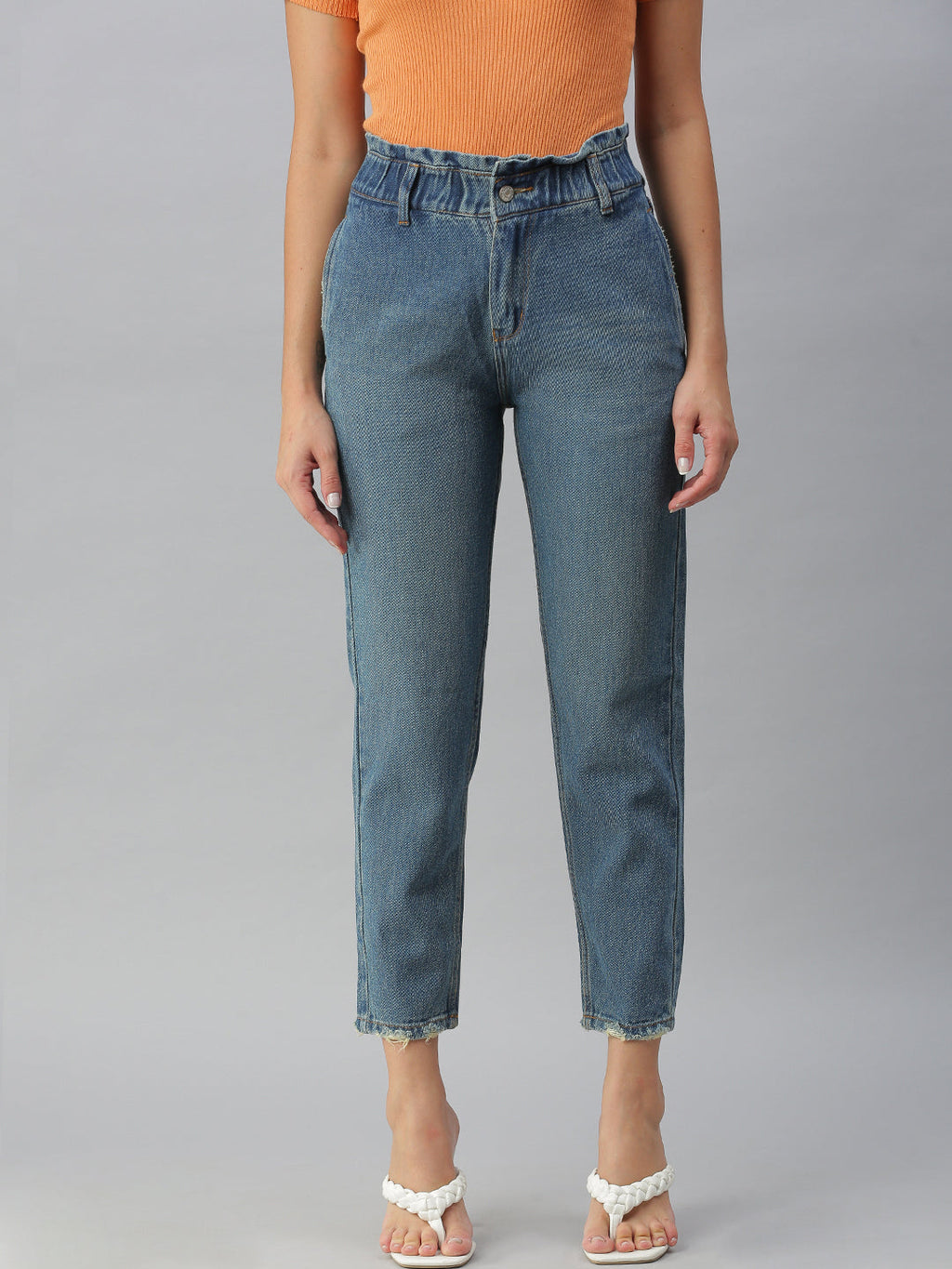 Women's Blue High-Rise Jeans