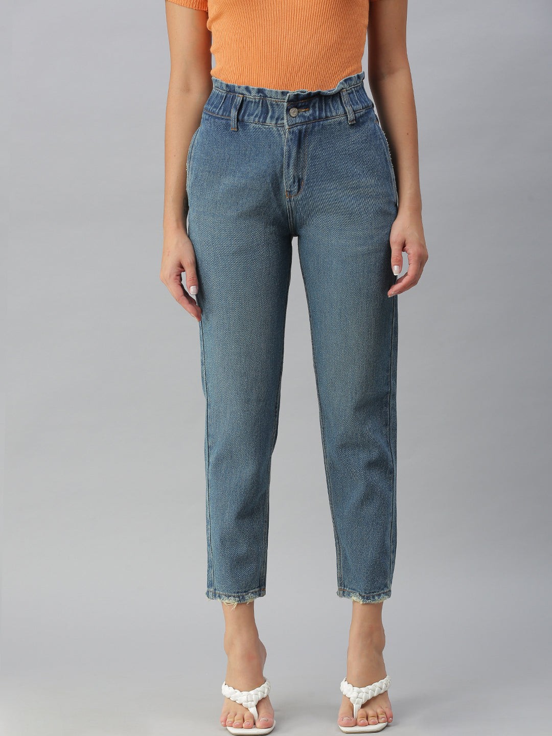 Women's Blue High-Rise Jeans