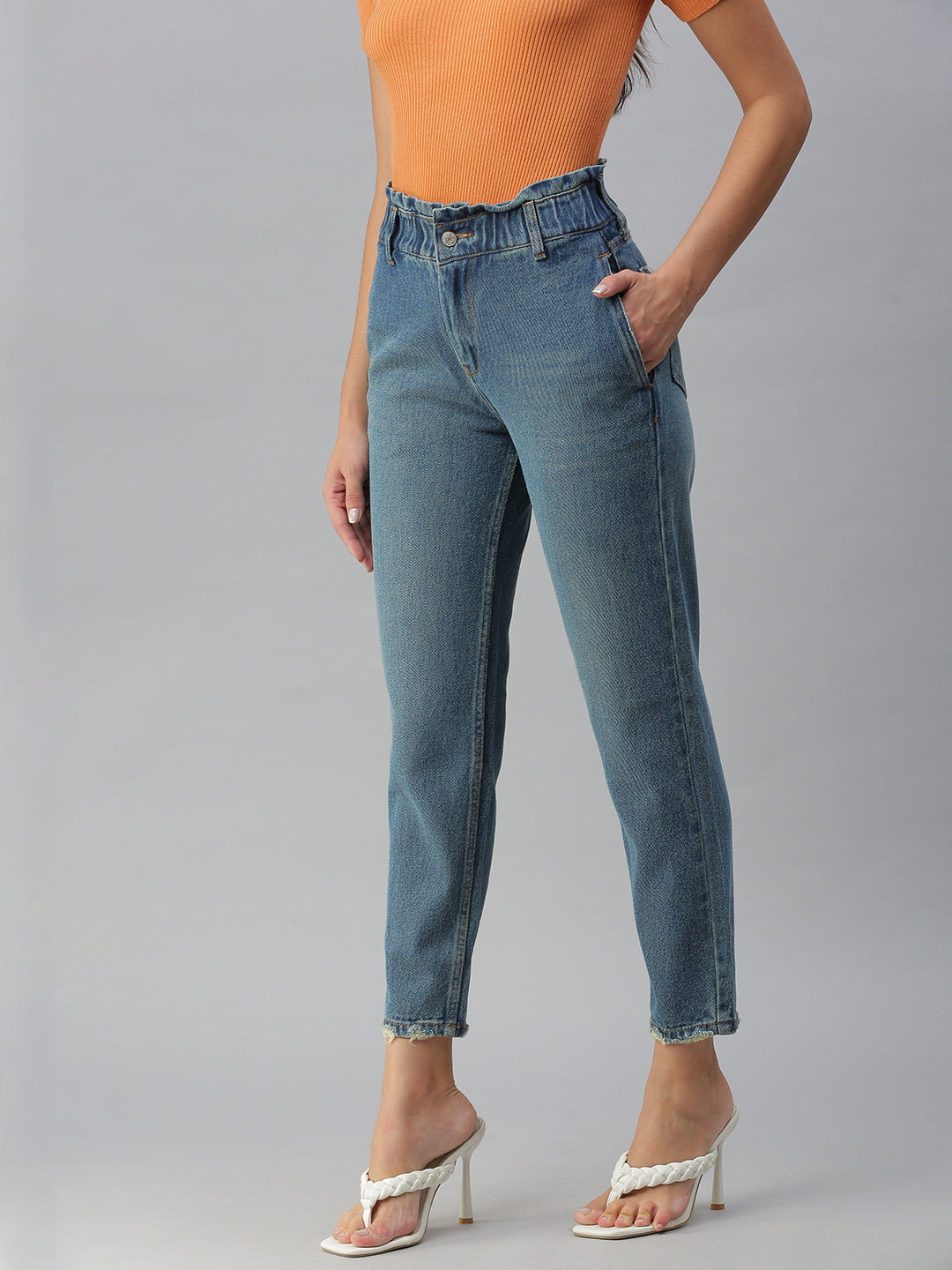 Women's Blue High-Rise Jeans