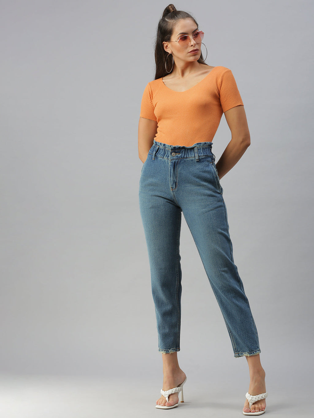 Women's Blue High-Rise Jeans