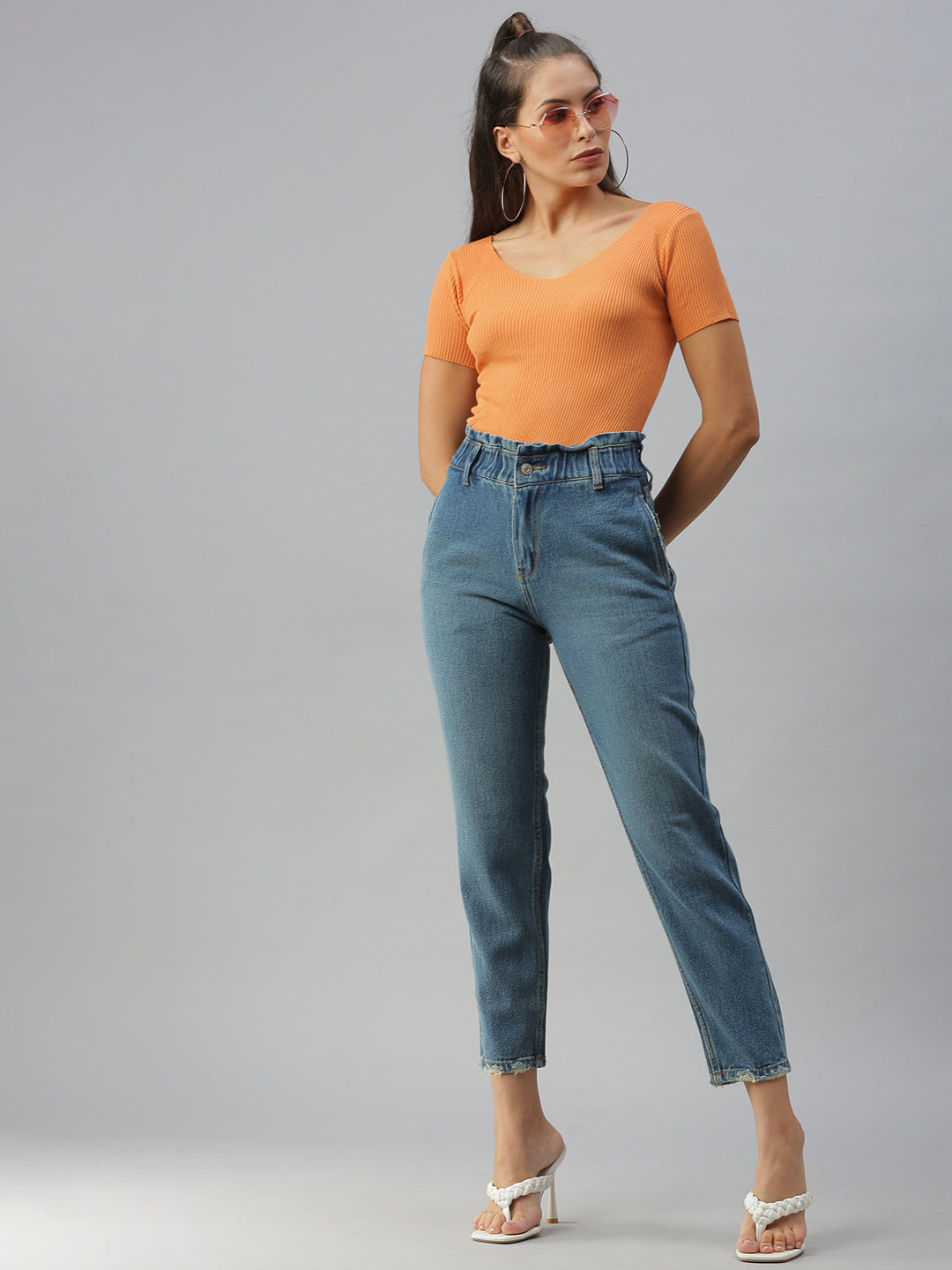 Women's Blue High-Rise Jeans