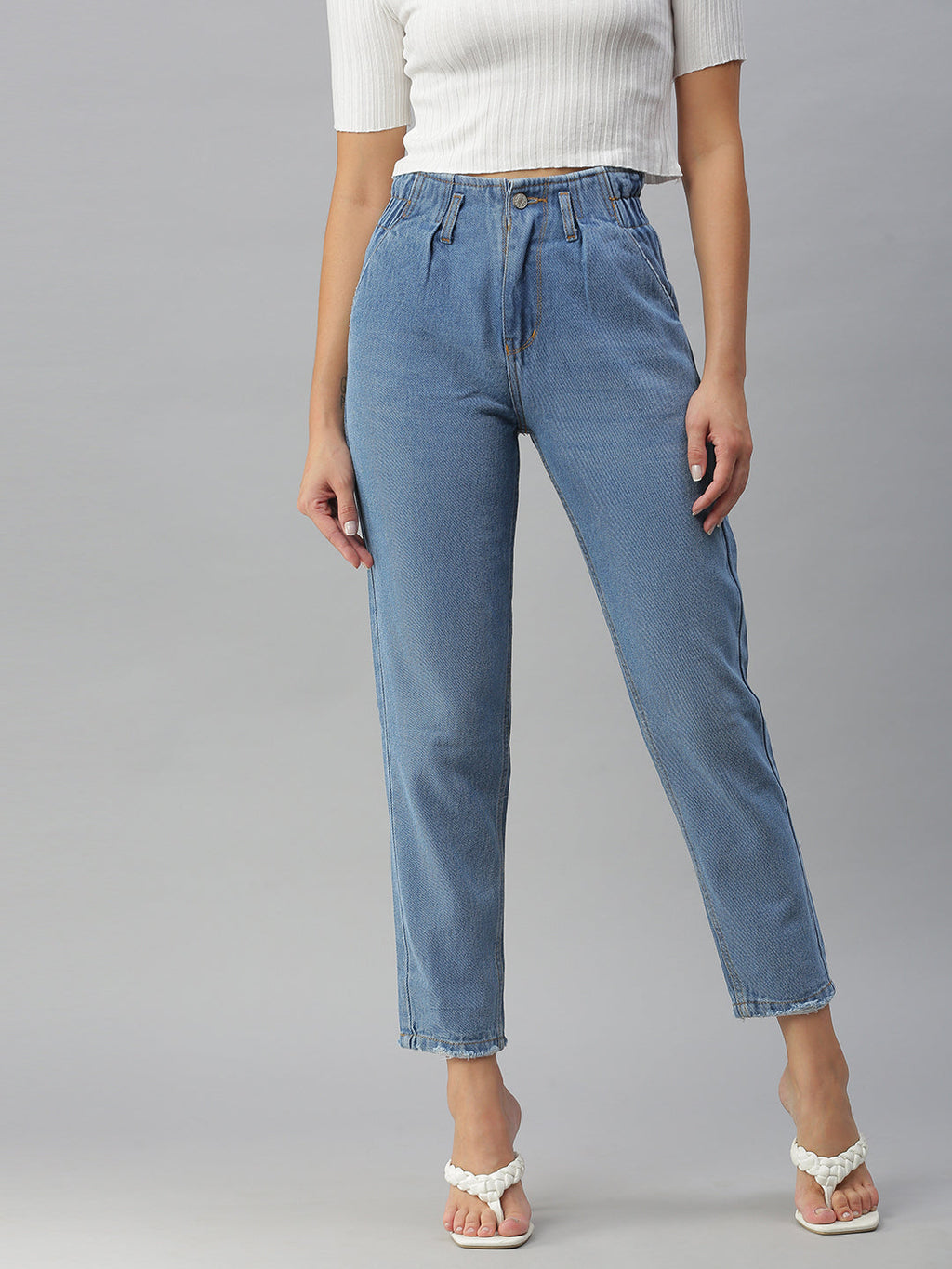 Women's Blue High-Rise Jeans
