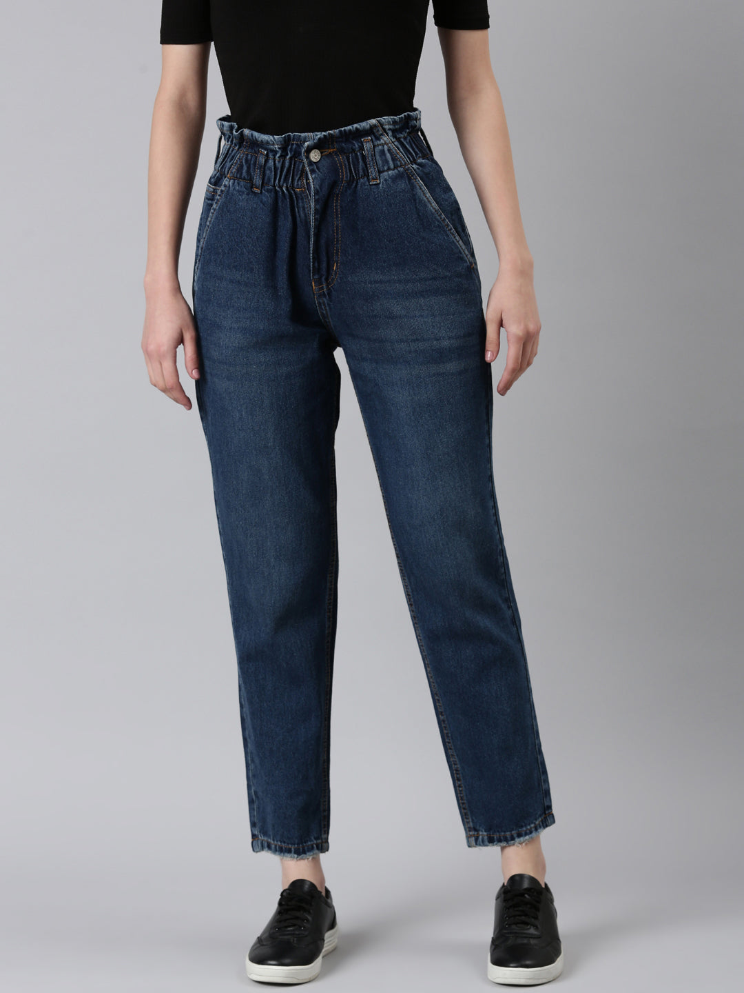 Women's Blue High-Rise Light Fade Light Shade Denim Jeans