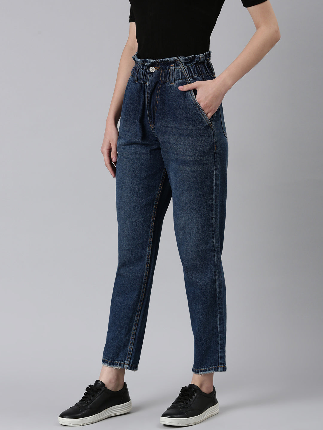 Women's Blue High-Rise Light Fade Light Shade Denim Jeans