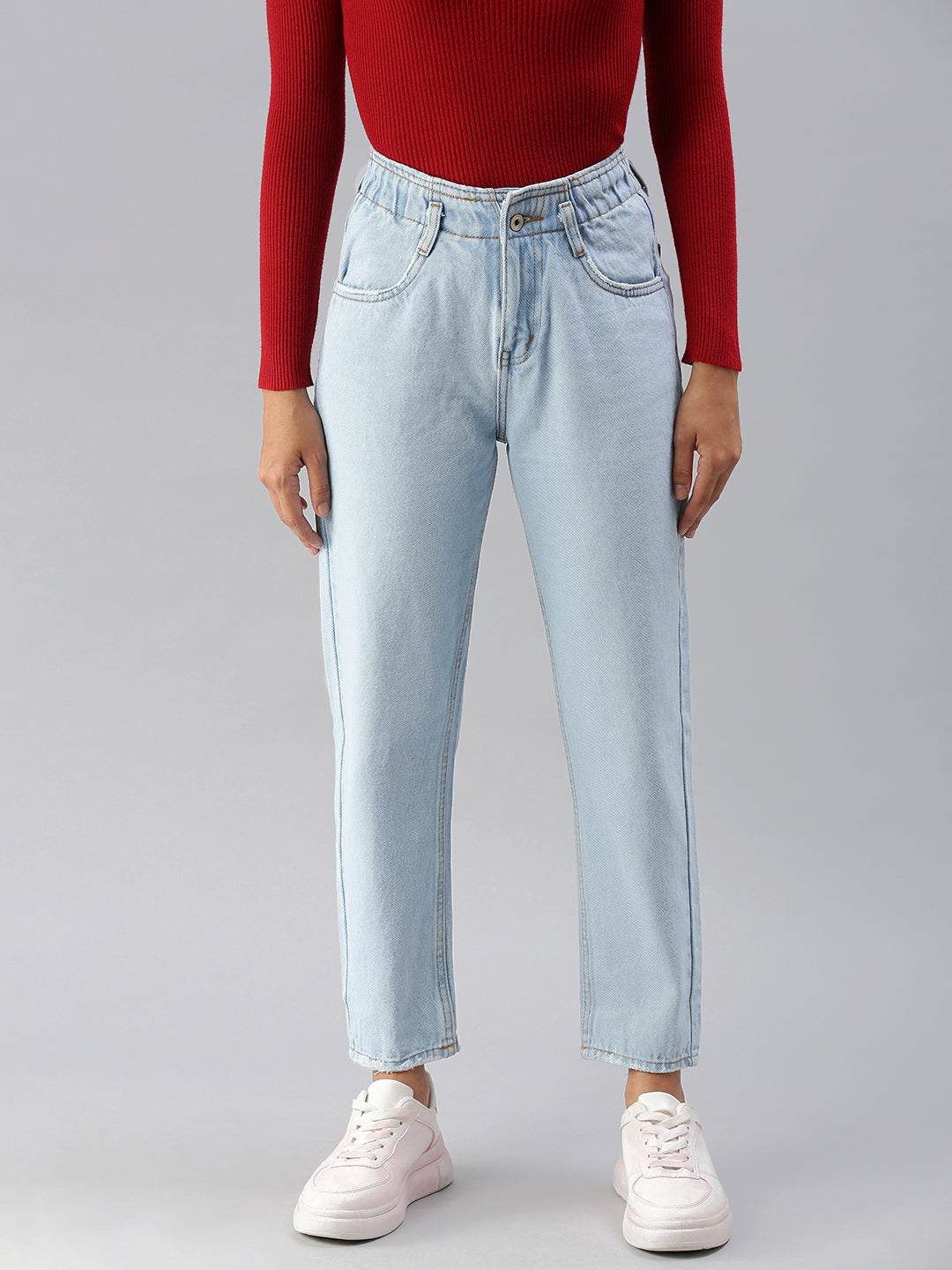 Women's Blue High-Rise Heavy Fade Jeans