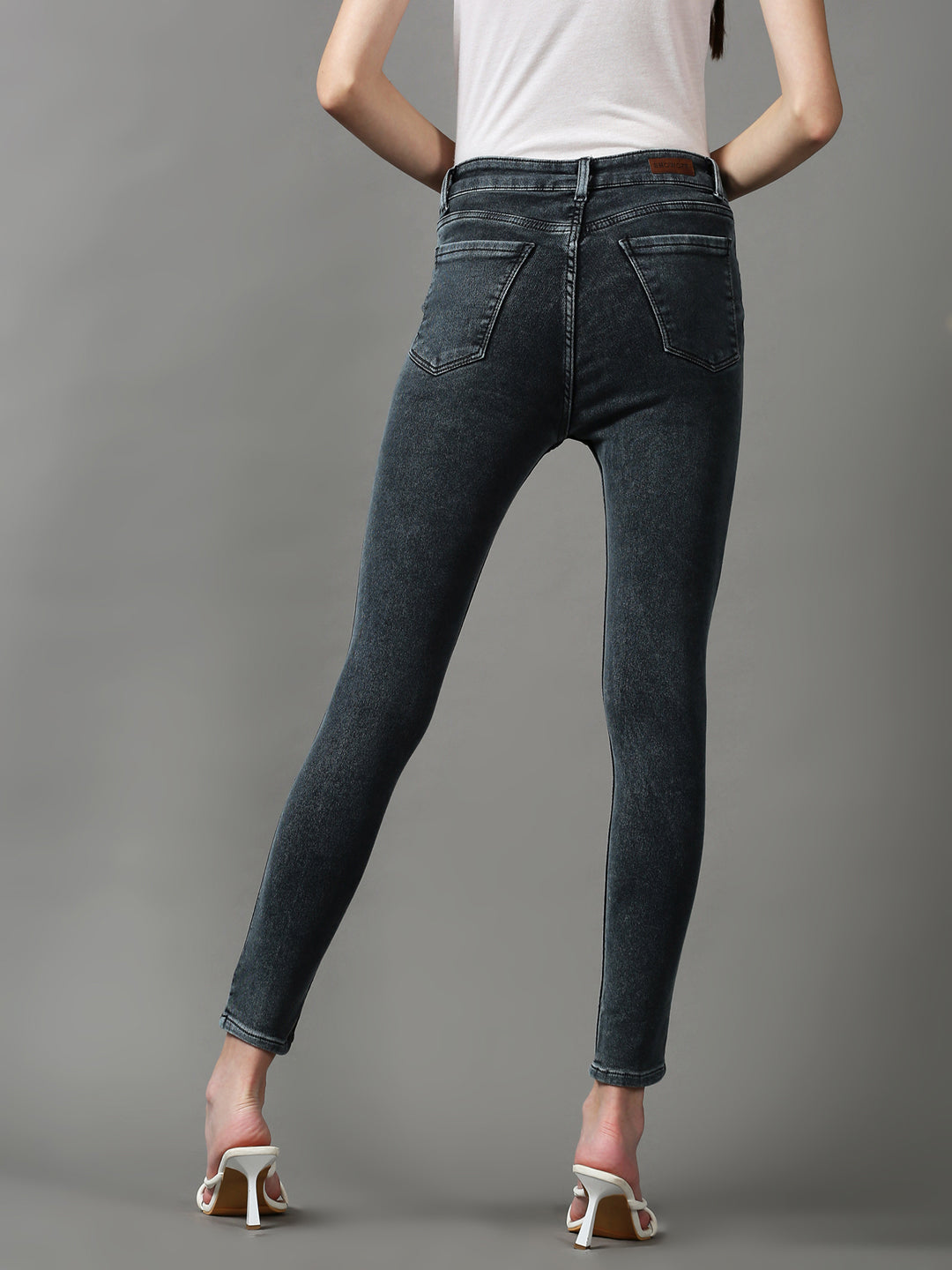 Women's Grey Slim Fit Stretchable Denim Jeans