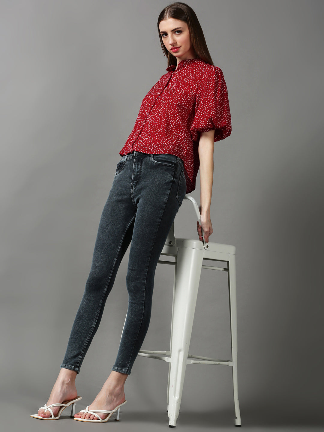 Women's Grey Slim Fit Stretchable Denim Jeans