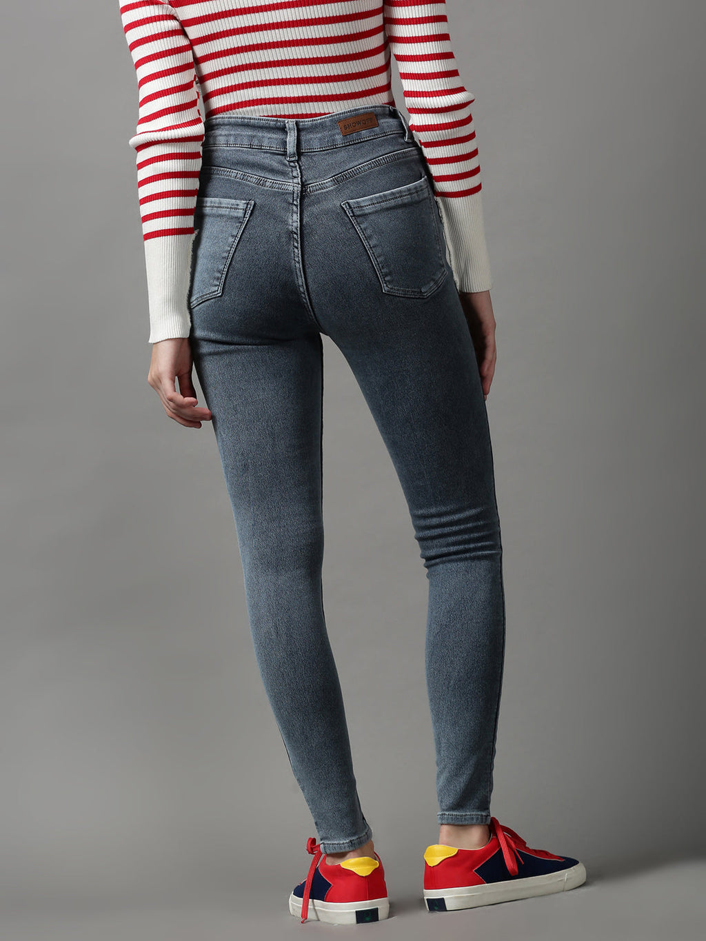 Women's Grey Skinny Fit Stretchable Denim Jeans