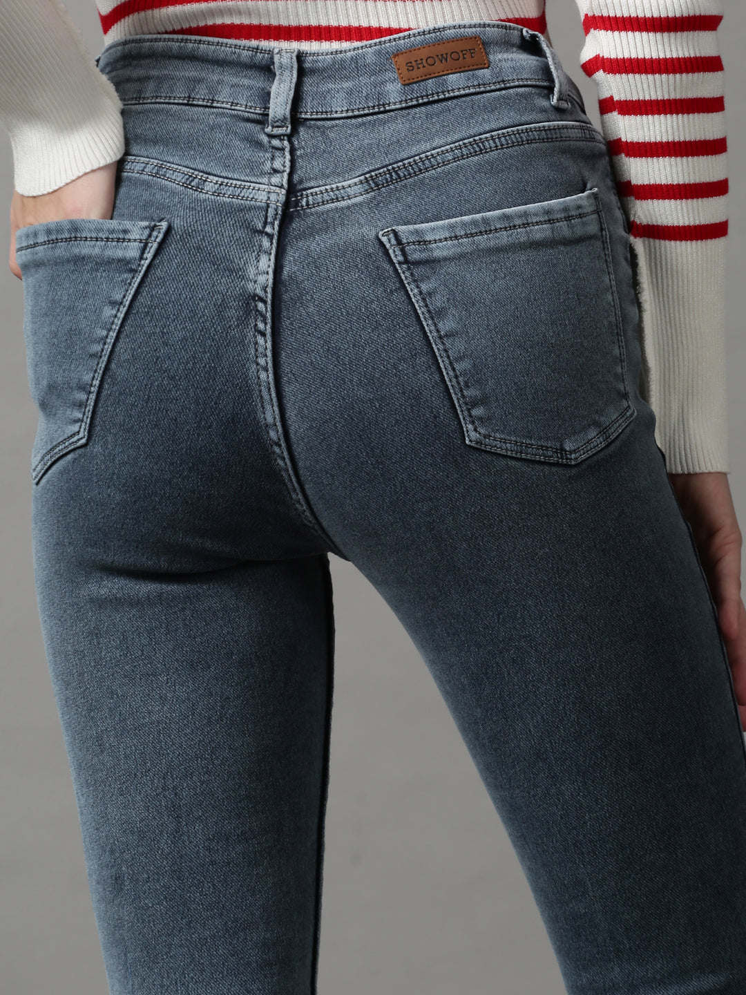Women's Grey Skinny Fit Stretchable Denim Jeans