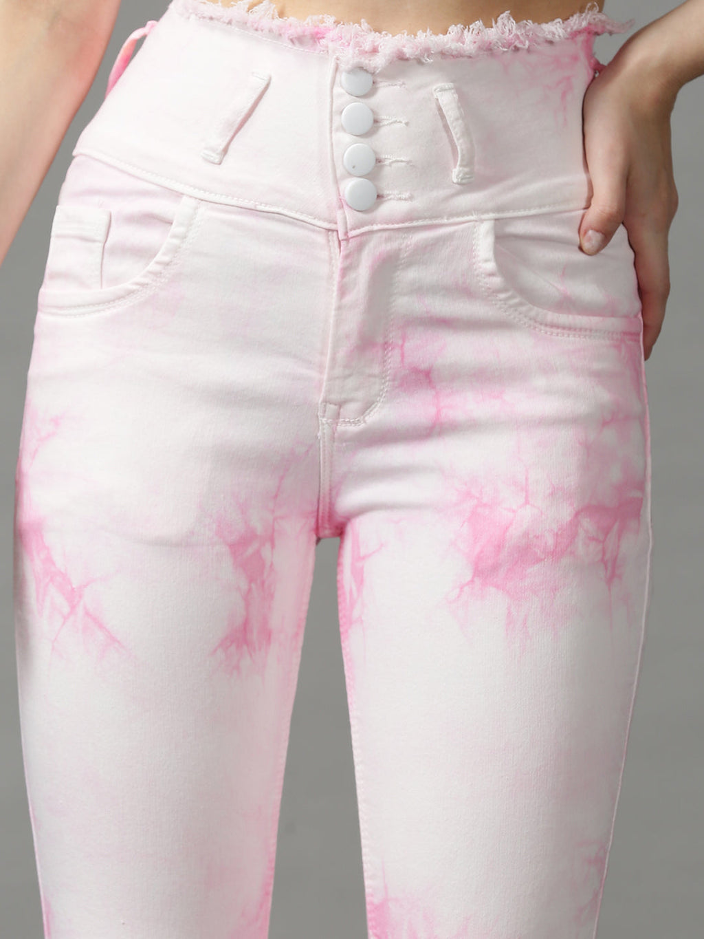 Women's Pink Skinny Fit Stretchable Denim Jeans
