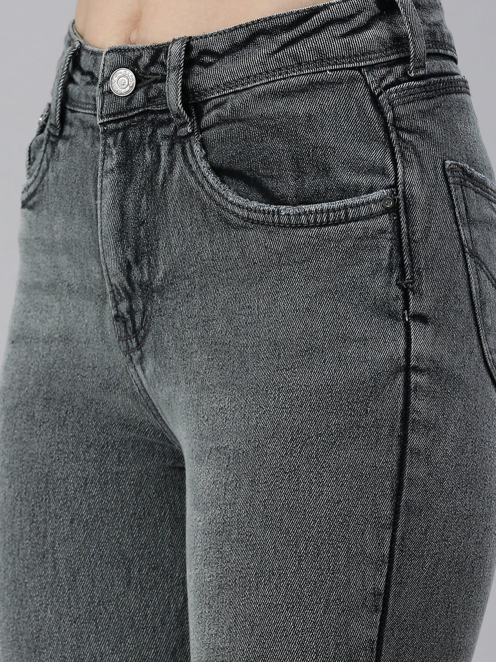 Women's Grey Skinny Fit High-Rise Stretchable Jeans