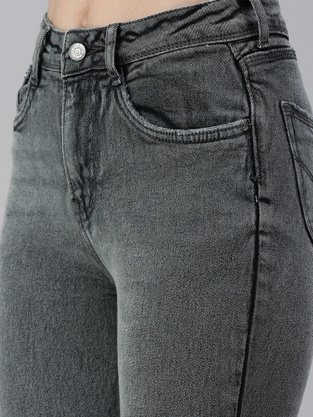 Women's Grey Skinny Fit High-Rise Stretchable Jeans