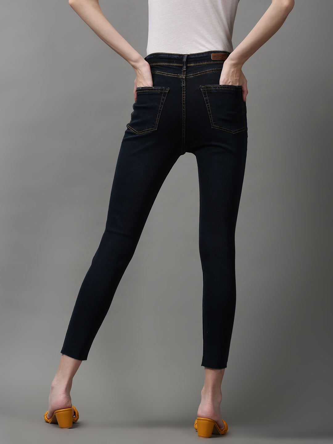 Women's Navy Blue Skinny Fit Stretchable Denim Jeans