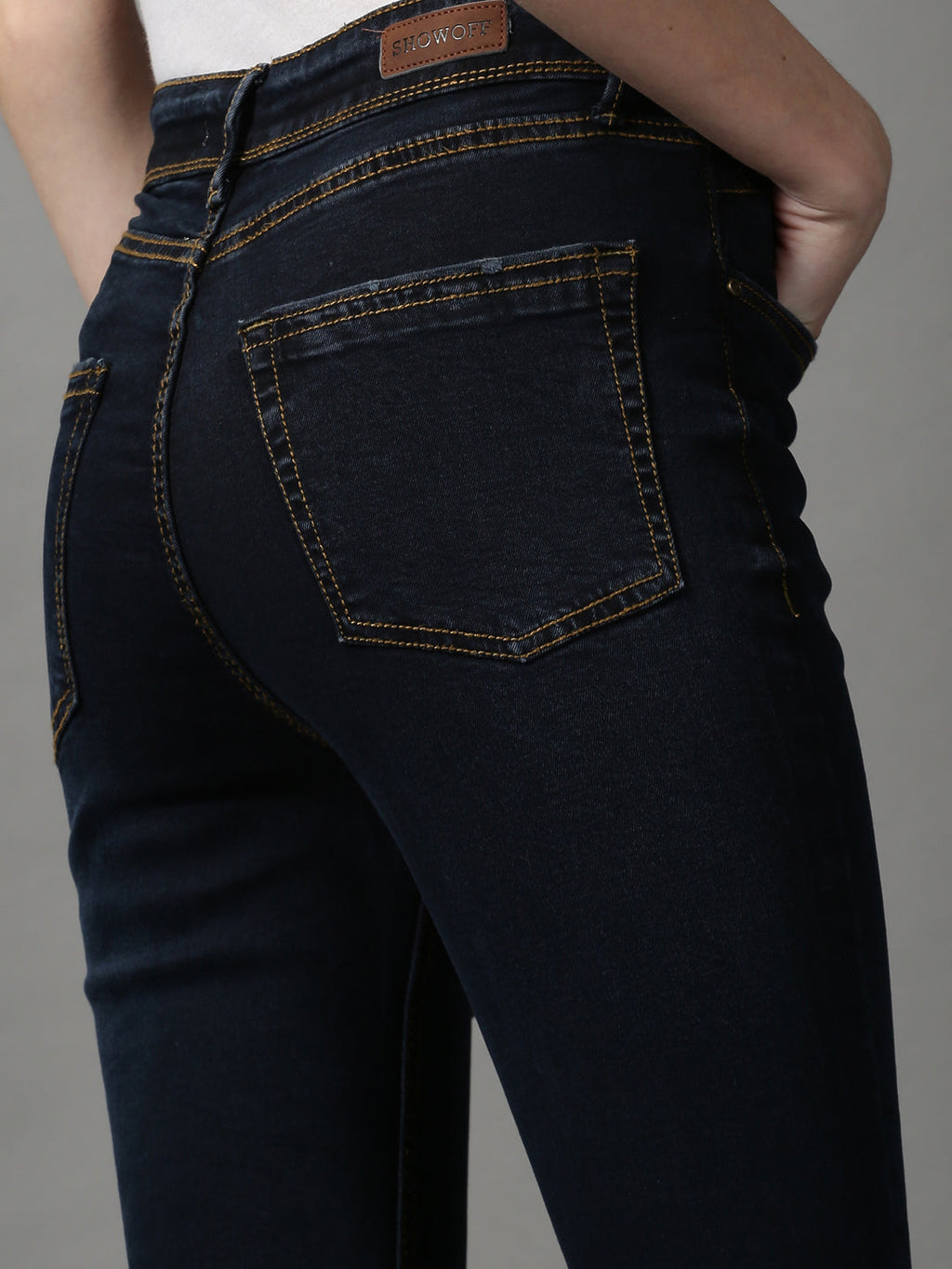 Women's Navy Blue Skinny Fit Stretchable Denim Jeans