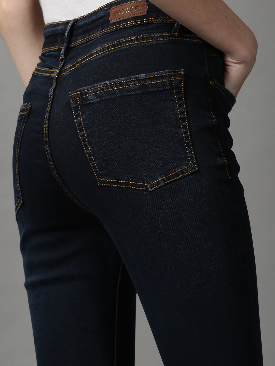Women's Navy Blue Skinny Fit Stretchable Denim Jeans