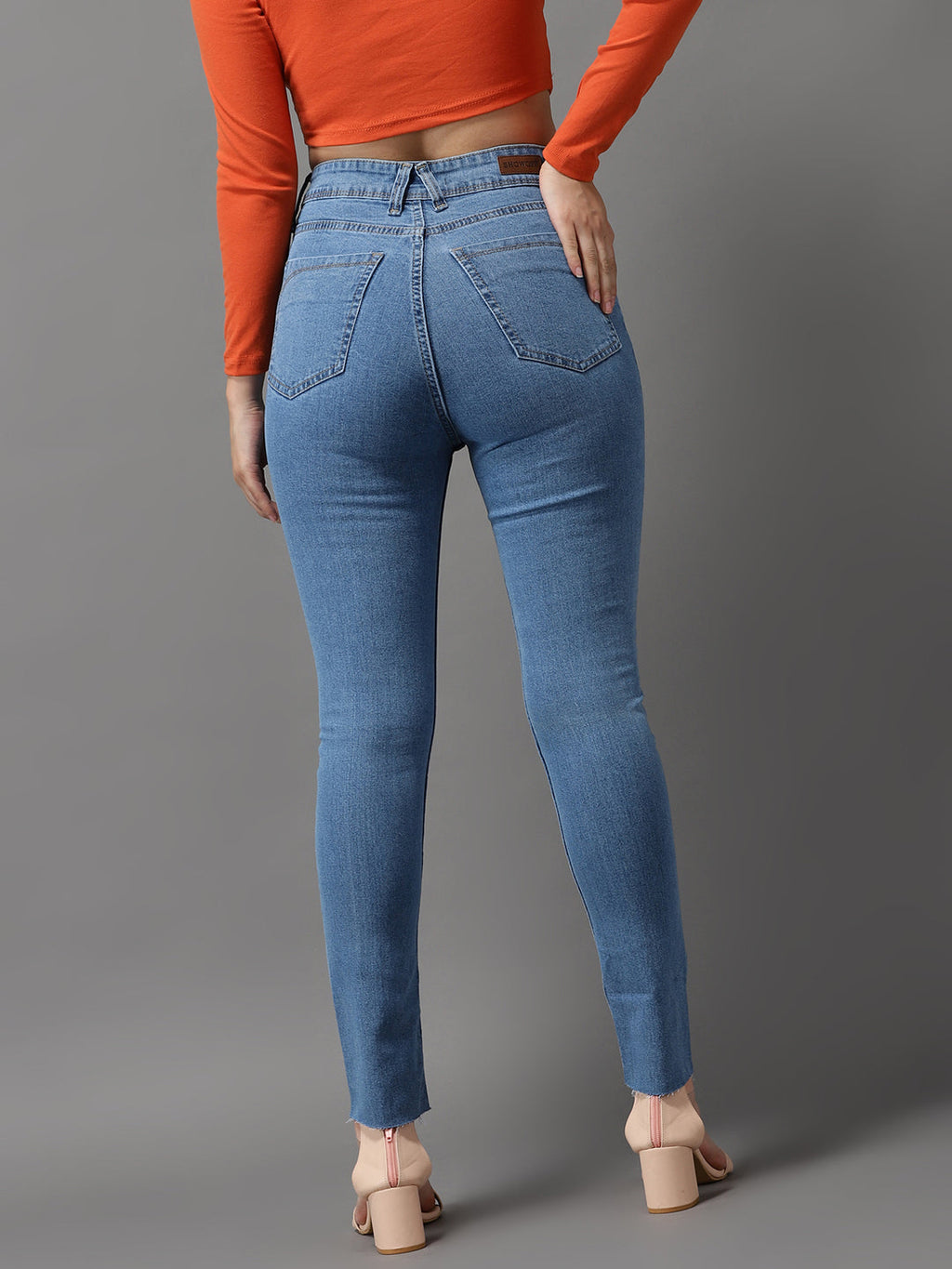 Women's Blue Jean Skinny Fit High-Rise Stretchable Jeans