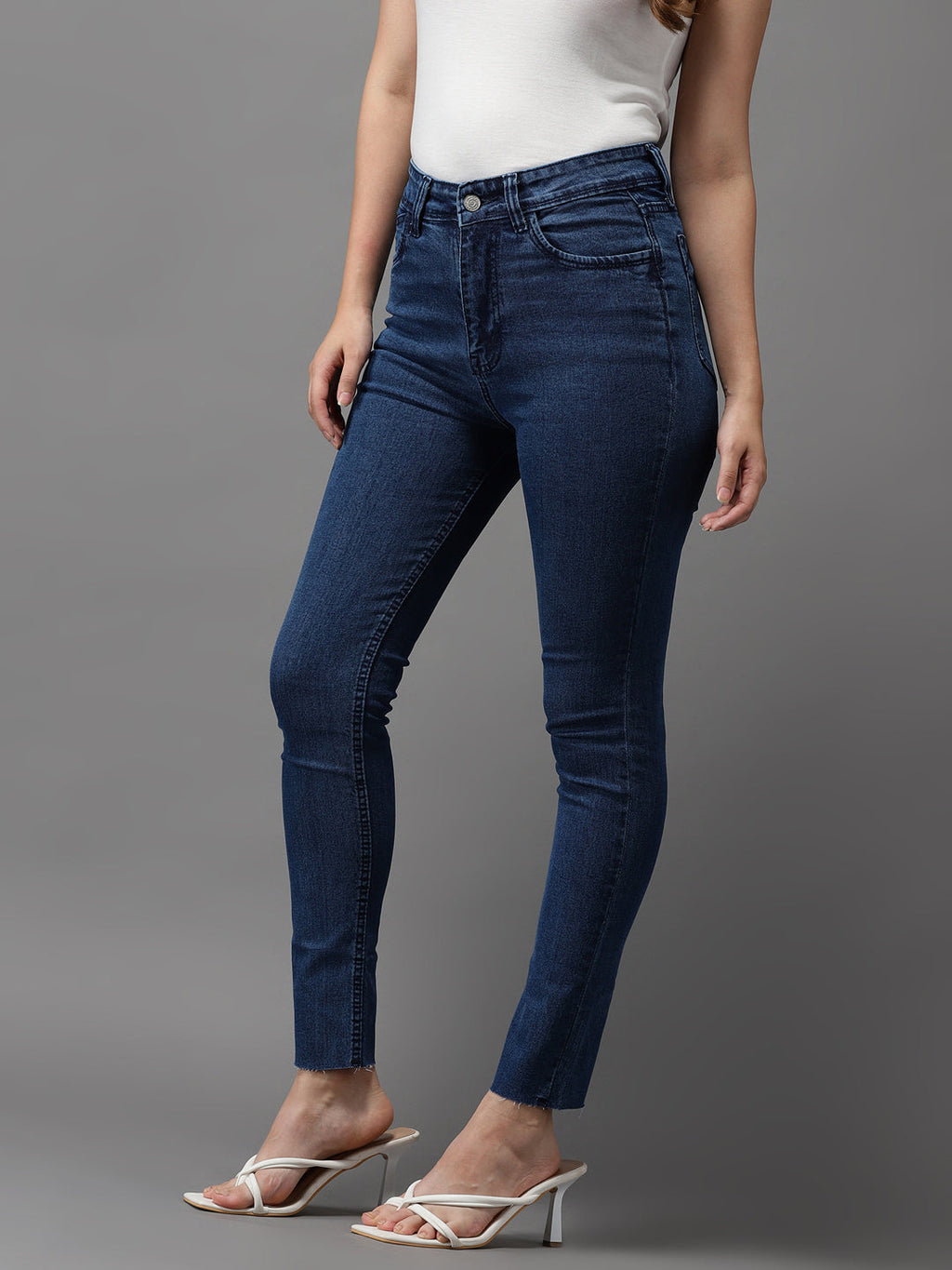 Women's Blue Jean Skinny Fit High-Rise Stretchable Jeans