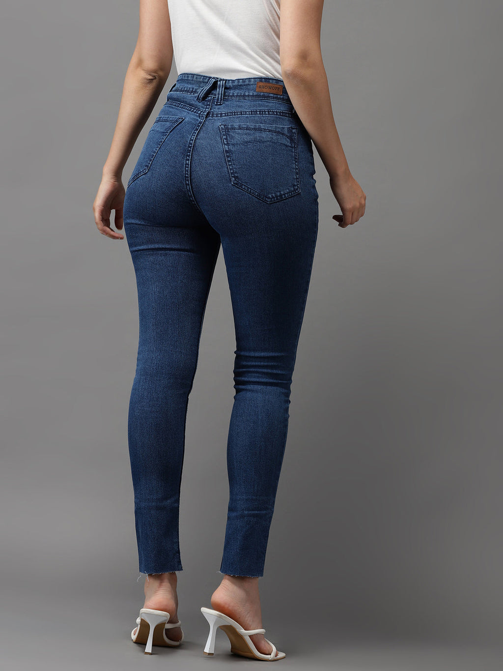 Women's Blue Jean Skinny Fit High-Rise Stretchable Jeans